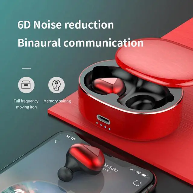 Alt view image 3 of 7 - Mini Wireless Headphones Bluetooth Earbuds, 70 Hours of Battery Active Noise Cancellation, Bilateral Talking Swivel Charging Case, 500mAh Charging Case with Microphone, White