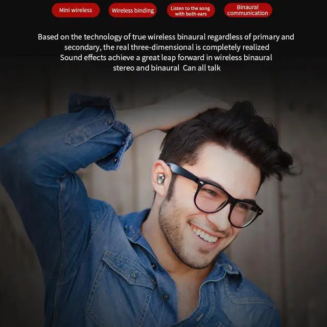 Alt view image 7 of 7 - Mini Wireless Headphones Bluetooth Earbuds, 70 Hours of Battery Active Noise Cancellation, Bilateral Talking Swivel Charging Case, 500mAh Charging Case with Microphone, White