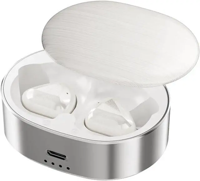 Main image of Mini Wireless Headphones Bluetooth Earbuds, 70 Hours of Battery Active Noise Cancellation, Bilateral Talking Swivel Charging Case, 500mAh Charging Case with Microphone, White