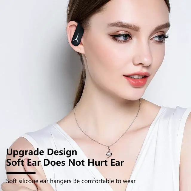 Alt view image 6 of 7 - Wireless Headphones Bluetooth 5.3 Earbuds, in-Ear Wireless Headset with Microphone, IPX5 Waterproof with Earhooks Power Display Charging Case for Workout Driving Walking Black