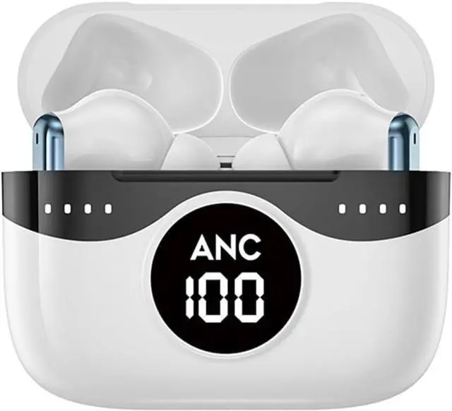 Main image of Bluetooth Headset Wireless Earbuds Noise Cancelling IPX5 Waterproof in-Ear Headphones with Microphone and Charging Case, LED Power Display for Gaming Travel, White