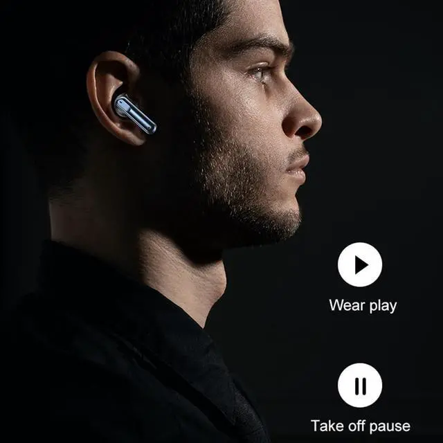 Alt view image 6 of 6 - Bluetooth Headset Wireless Earbuds Noise Cancelling IPX5 Waterproof in-Ear Headphones with Microphone and Charging Case, LED Power Display for Gaming Travel, White