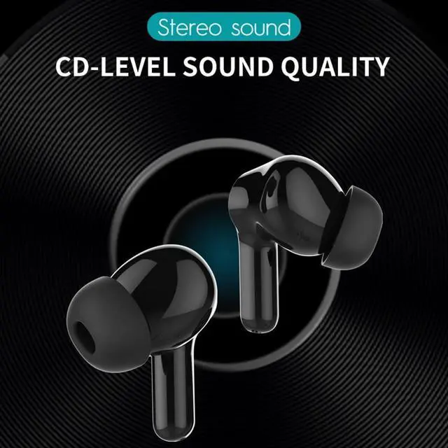 Alt view image 5 of 7 - Bluetooth Headphones in-Ear Wireless Earbuds Stereo Low Latency in-Ear Sports Headphones, Intelligent Noise Cancellation, Digital Display Charging Compartment for Gaming Travel, White