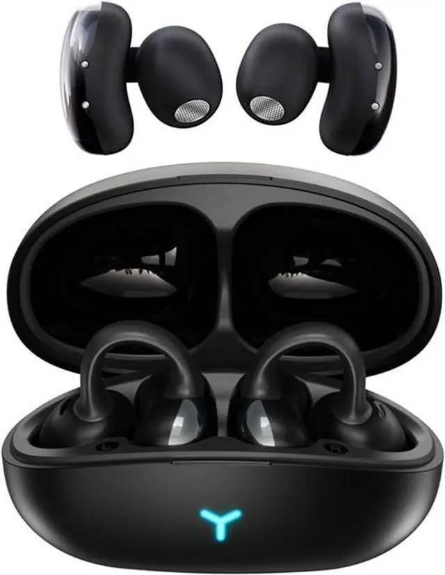 Main image of Ear Clip Headphone Earbuds Bluetooth 5.3 Open Ear Headphones, Power Ultra Long Life Low Latency, Ultra-Long Range and Low Latency 55H Playtime for Android/iOS Phone, Black
