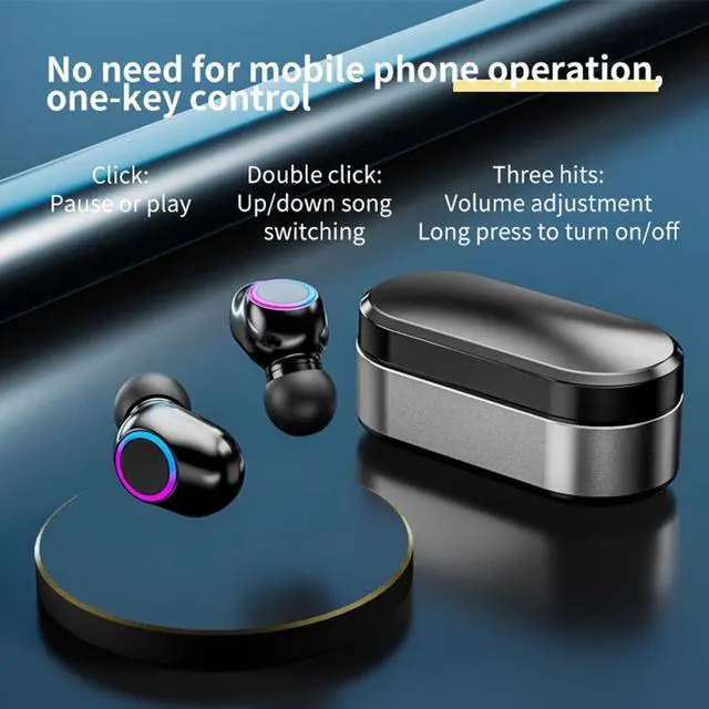 Alt view image 3 of 6 - Wireless Ear Buds Bluetooth 5.2 in Ear Headphones with Charging Case Headset Stereo Digital Display, Built-in Microphone, Immersive Premium Sound Long Distance Connection Headset