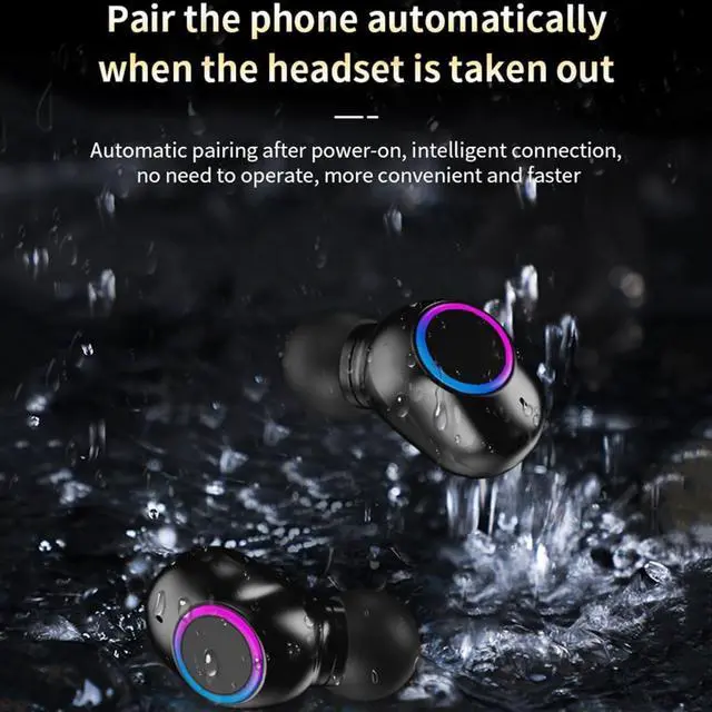 Alt view image 2 of 6 - Wireless Ear Buds Bluetooth 5.2 in Ear Headphones with Charging Case Headset Stereo Digital Display, Built-in Microphone, Immersive Premium Sound Long Distance Connection Headset