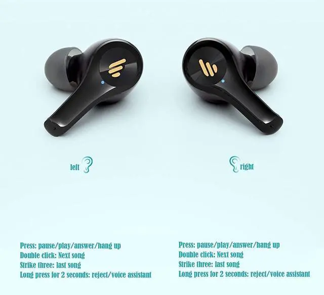 Alt view image 3 of 7 - Sport Bluetooth Earphones Waterproof Bluetooth Earbuds Wireless Headphones, 25Hrs Playtime Touch Control Wireless Earphones Built-in Mic(A)