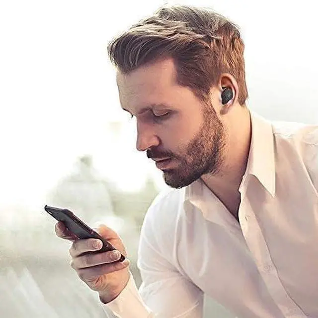 Alt view image 5 of 7 - Wireless Headset Bluetooth 5.0 Wireless Earbuds 3D Stereo Waterproof Bluetooth Earphone with Built-in Microphone Fitness Running Sports Wireless Earbud with Charging Box