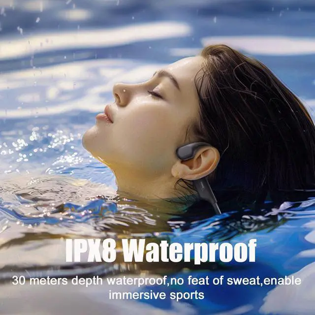 Alt view image 2 of 7 - Bone Conduction Headphones Open Ear Headphones Bone Conduction Headphones Waterproof Built-In 29Gb Mp3 8Hrs Battery Open Ear Headphones Wireless Bluetooth 5.3 for Hiking,Swimming,Running black