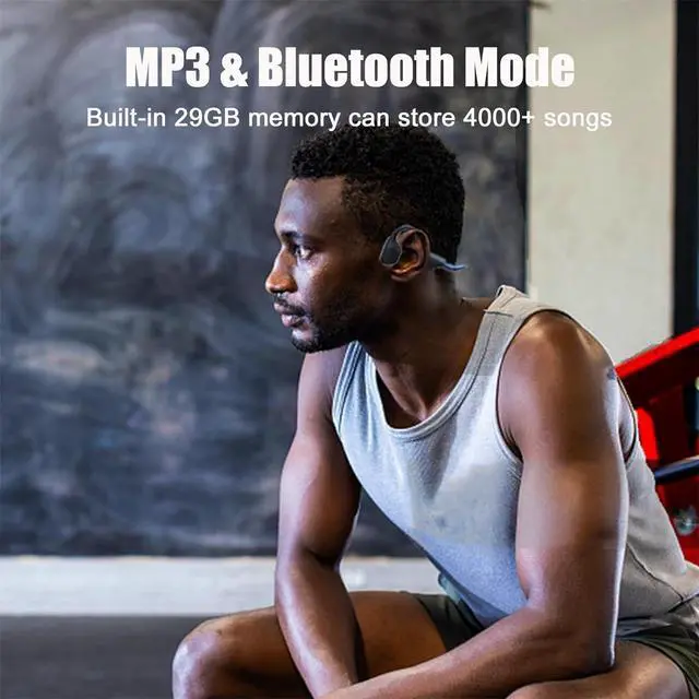 Alt view image 5 of 7 - Bone Conduction Headphones Open Ear Headphones Bone Conduction Headphones Waterproof Built-In 29Gb Mp3 8Hrs Battery Open Ear Headphones Wireless Bluetooth 5.3 for Hiking,Swimming,Running black