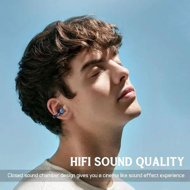 Alt view image 3 of 7 - Wireless Earbuds Clip on Earbud Bluetooth 5.3 Headphones Open Ear Clip Earbuds 18 Hours Play time IP55 Waterproof for Fitness, Sports, Music