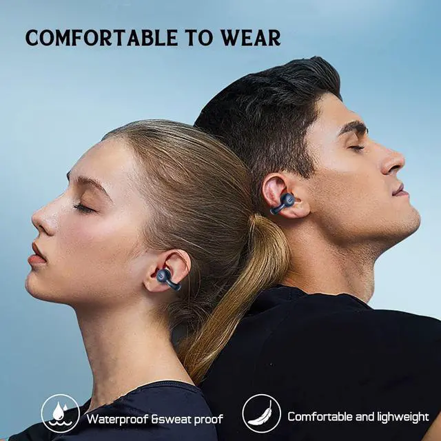 Alt view image 6 of 7 - Wireless Earbuds Clip on Earbud Bluetooth 5.3 Headphones Open Ear Clip Earbuds 18 Hours Play time IP55 Waterproof for Fitness, Sports, Music