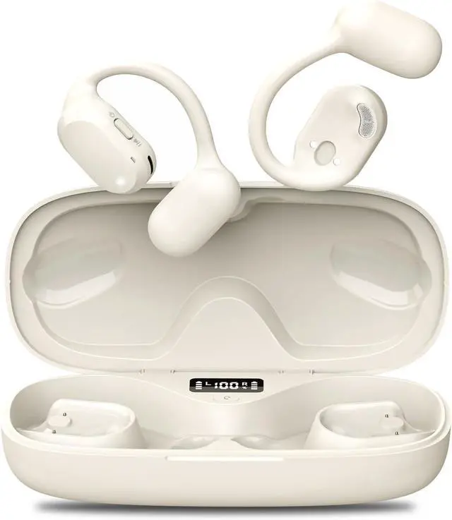 Alt view image 2 of 7 - BANIGIPA Open Ear Headphones, True Wireless Earbuds, Bluetooth 5.4 Headphones w/Dual Mic for Calling, Comfort Sports Over Ear Earbuds w/Earhooks for Running Traveling, IP67 Waterproof, 40H Playtime