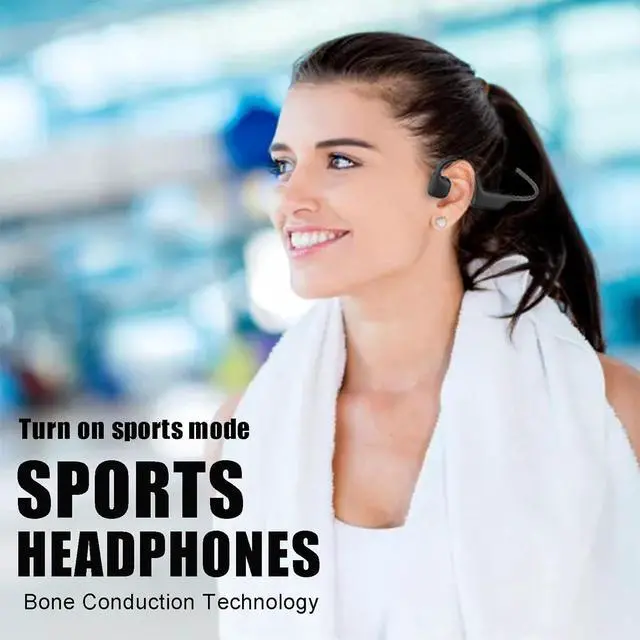 Alt view image 2 of 7 - Open Ear Headphones Bone Conduction Headphones Open Ear Headphones Wireless Bluetooth Bone Conduction Headphones Bluetooth Bone Conduction Earbuds Running Cycling Running Headphones Red