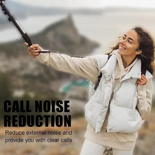 Alt view image 4 of 7 - Open Ear Headphones Bone Conduction Headphones Open Ear Headphones Wireless Bluetooth Bone Conduction Headphones Bluetooth Bone Conduction Earbuds Running Cycling Running Headphones Red