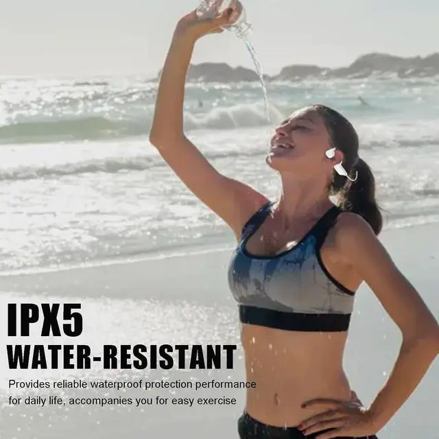 Alt view image 3 of 7 - Open Ear Headphones Bone Conduction Headphones Open Ear Headphones Wireless Bluetooth Bone Conduction Headphones Bluetooth Bone Conduction Earbuds Running Cycling Running Headphones Red