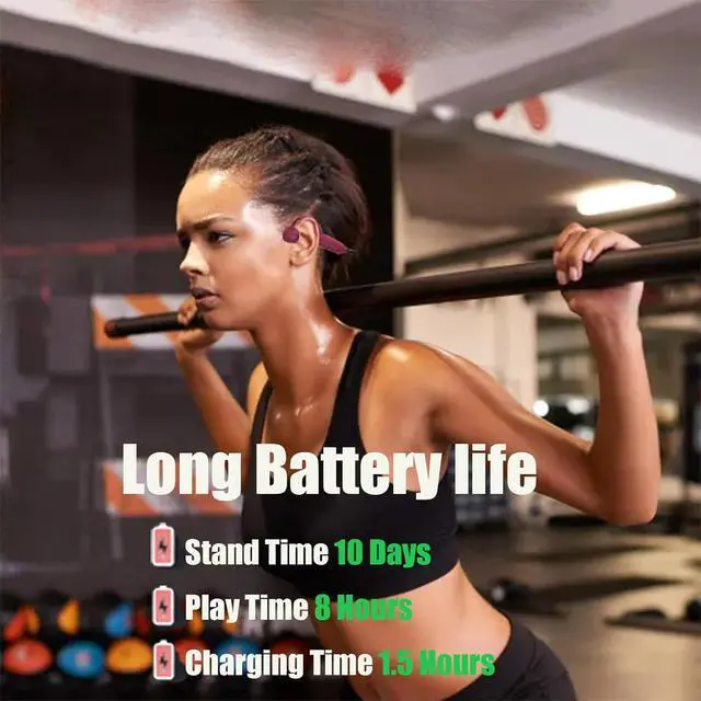 Alt view image 6 of 7 - Swimming Headphones Bone Conduction Headphones Ipx8 Waterproof Earbuds For Swimming With Built-In Mp3 Player 16G Memory Bluetooth 5.3 Open Ear Headset Suitable For Swimming Running Cycling black