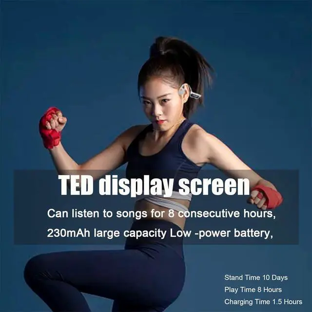 Alt view image 4 of 7 - Bluetooth Bone Conduction Headphones Waterproof Earbuds For Swimming Ipx8 Waterproof Mp3 Player Open Ear Bone Conduction Headphones Built-In 32Gb Open Ear Earbuds With Mic For Cycling Swimming Black