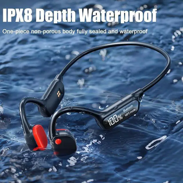 Alt view image 7 of 7 - Bone Conduction Headphones Underwater Headphones For Swimming Open Ear Headphones Wireless Bluetooth 5.3 Running Earbuds Open Ear With Mic 8Hrs Playtime Ipx8 Waterproof Sports Headphones Cycling wait