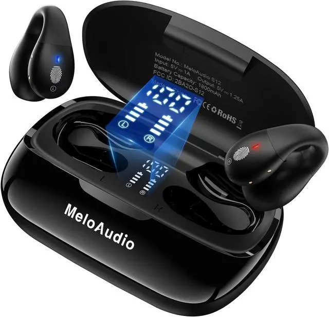 Alt view image 2 of 7 - MeloAudio Open Series Bundle: Kids Open Ear Headphones & Open Clip Earbuds, Bluetooth 5.3 Wireless Headphones with Mic, 120 Hours Playtime, LED Display, Perfect for Kids, Home, School, Travel, Sports,