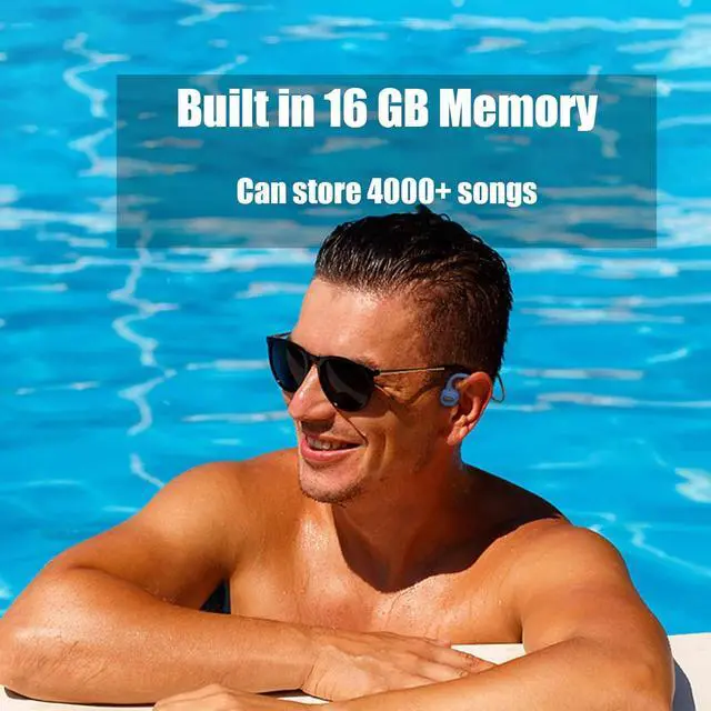 Alt view image 7 of 7 - Open Ear HeadphonesOpen Ear Wireless HeadphonesSwimming Bone Conduction Headphones Bluetooth 5.0 IPX8 Waterproof Lightweight for Bluetooth Earphones Stable to wear 16GB MP3