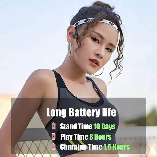 Alt view image 5 of 7 - Open Ear HeadphonesOpen Ear Wireless HeadphonesSwimming Bone Conduction Headphones Bluetooth 5.0 IPX8 Waterproof Lightweight for Bluetooth Earphones Stable to wear 16GB MP3