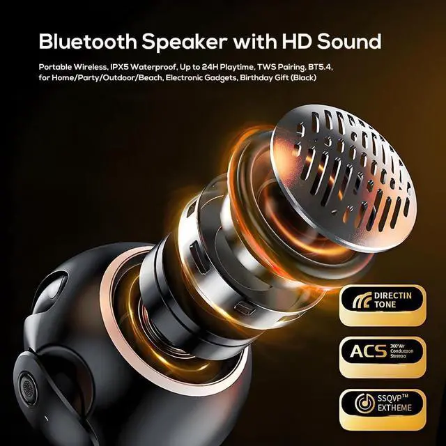 Alt view image 5 of 6 - Wireless Earbuds Bluetooth 5.4 On-Ear Headphones Open Ear Buds Bluetooth Headphones with Earhooks Over-Ear Hooks for Comfort Headphones and Speakers 2 in 1 for Sports (Black)