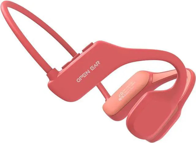 Main image of Bone Conduction Headphones Swimming Headphones Bone Conduction Earbuds 5.3 Bluetooth Bone Conduction Headphones With Mic Open Ear Headphone Ipx8 Waterproof 8G Memory Open Ear Headset for Swimming Red