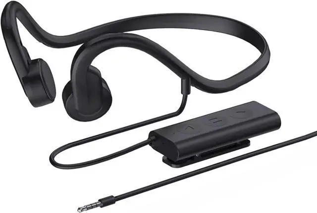 Main image of Wired Bone Conduction Headphones, 3.5Mm Or Type C, Open-Ear Outdoor Headset, Waterproof Sweatproof Noise Reduction with Mic, for Running, Sports, Fitness,3.5mm