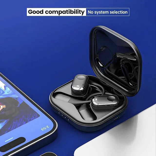 Alt view image 7 of 7 - Micool Open Ear Headphones, Open Ear Earbuds Wireless Bluetooth 5.3, True Wireless Air Condition Headphones with Earhooks for Sports, HD Voice/Long Battery Life