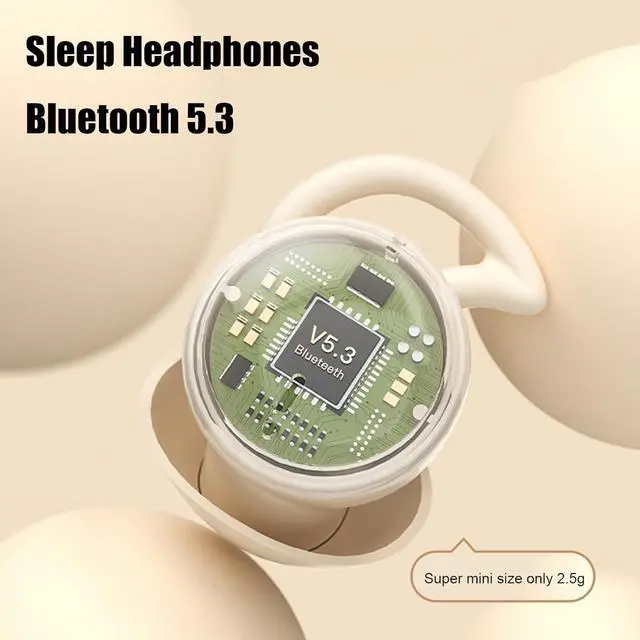 Alt view image 7 of 7 - Sleep Headphones Sleep Headphones Wireless Bluetooth 5.3 Sleep Earbuds Invisible Earbuds Sleep Earbuds for Side Sleepers Noise Cancelling Comfortable Wireless Open Ear Headphones Grey