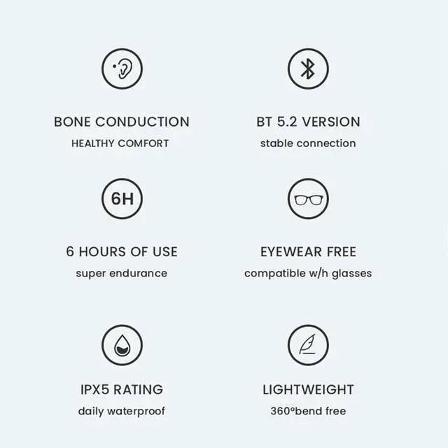 Alt view image 2 of 7 - running headphones Bone Conduction Headphones Bluetooth 5.0 Sports Wireless Earphones with Built-in Mic,sweat-proof,Cycling headphones,driving for long periods of time,Ultra-long 6-hour standby