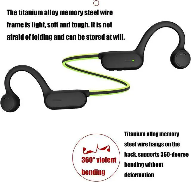 Alt view image 7 of 7 - running headphones Bone Conduction Headphones Bluetooth 5.0 Sports Wireless Earphones with Built-in Mic,driving for long periods of time,Ultra-long 6-hour standby,sweat-proof,Cycling headphones