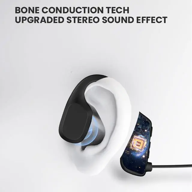 Alt view image 2 of 7 - Running Headphones Bone Conduction Headphones Bluetooth 5.0 Sports Wireless Earphones with Built-in Mic,Magnet Charging,Cycling Headphones,Ultra-Long 6-Hour Standby,Driving for Long Periods of time