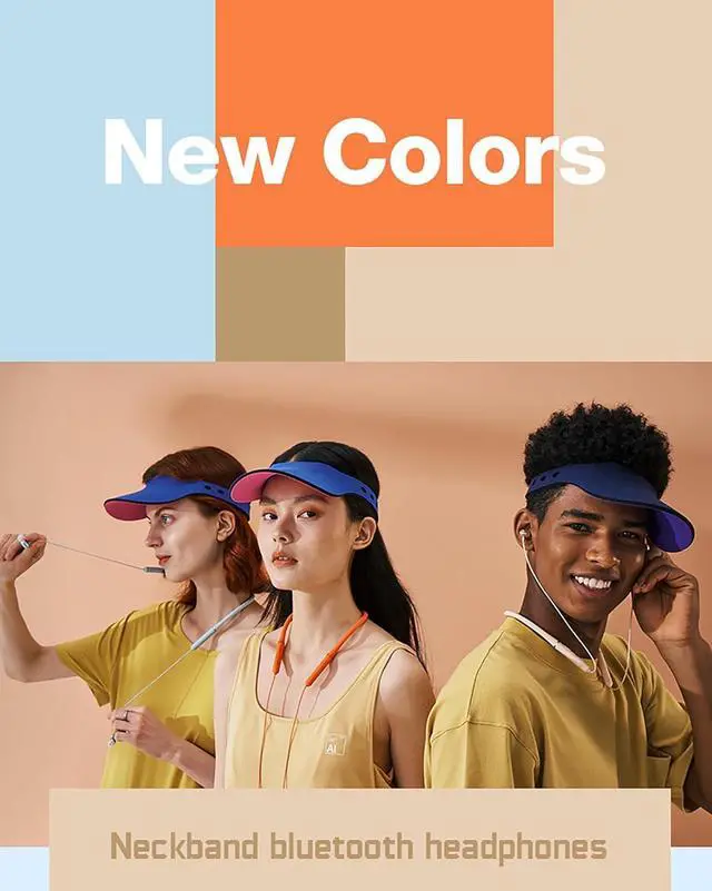 Alt view image 4 of 7 - Neckband Bluetooth Headphones Neckband Headphones IPX7 Waterproof Wireless Neckband Headphones with Magnetic Design Stereo Quality for Sport