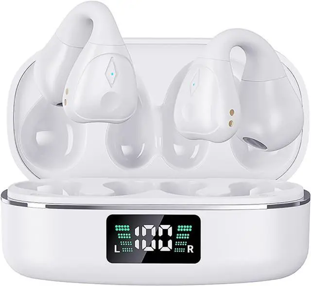 Main image of Open Ear Headphones air Conduction Headphones with mic Open Ear Earbuds for Sport Running Clip on Earbuds with Charging case 18 hrs Battery Life