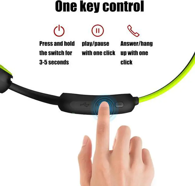 Alt view image 6 of 7 - running headphones Bone Conduction Headphones Bluetooth 5.0 Sports Wireless Earphones with Built-in Mic,driving for long periods of time,Ultra-long 6-hour standby,Cycling headphones,Magnet charging