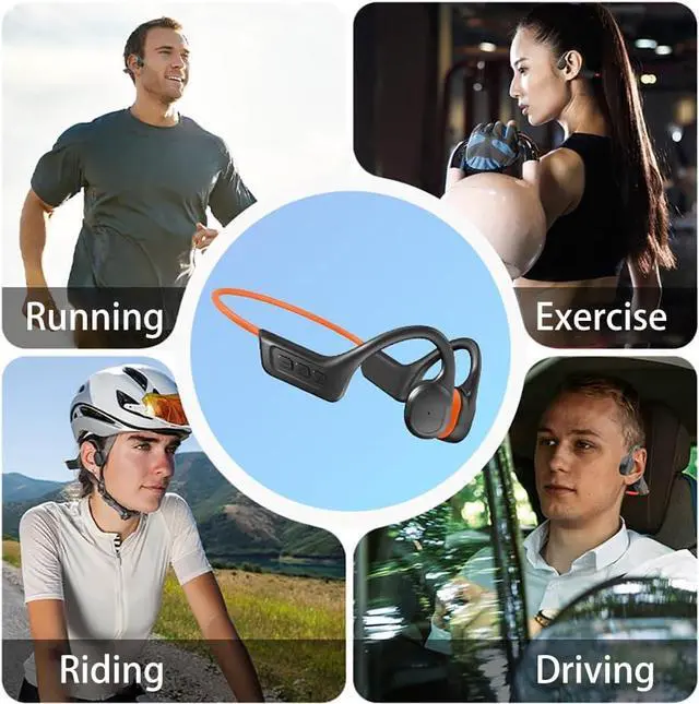 Alt view image 3 of 7 - IKXO Bone Conduction Headphones Wireless Bluetooth 5.3 Open Ear Headphones 8 Hours of High Endurance IPX6 Waterproof Comfortable Ergonomic Fit Exercise Swimming Cycling