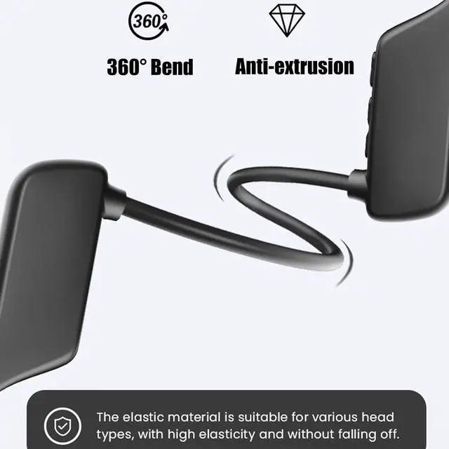 Alt view image 7 of 7 - Running Headphones Bone Conduction Headphones Bluetooth 5.0 Sports Wireless Earphones with Built-in Mic,Very Practical,Ultra-Long 6-Hour Standby,Cycling Headphones,Driving for Long Periods of time