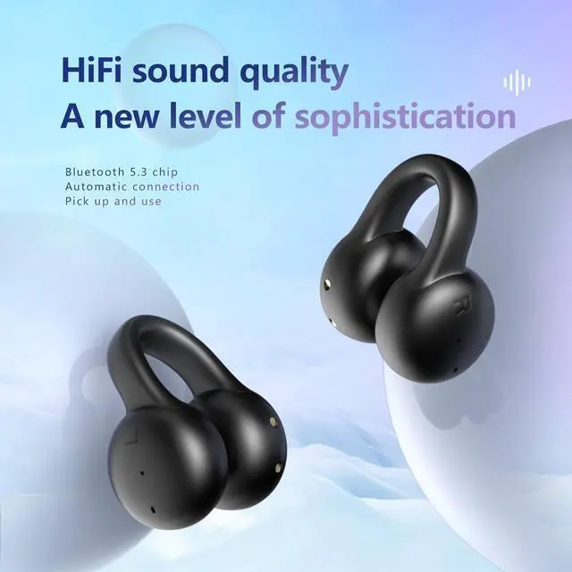 Alt view image 3 of 7 - Open Ear Bluetooth Earbuds Ear Clips Wireless Bluetooth Headphones Clip on Earbuds Open Ear Earphones Earbuds Open Air Headphones Earphones Earbuds for Gift