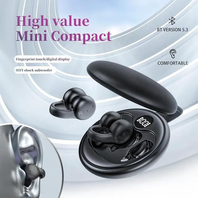 Alt view image 2 of 7 - Open Ear Bluetooth Earbuds Ear Clips Wireless Bluetooth Headphones Clip on Earbuds Open Ear Earphones Earbuds Open Air Headphones Earphones Earbuds for Gift