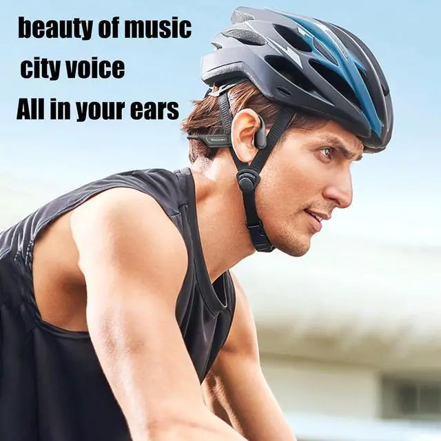 Alt view image 4 of 7 - Bone Conduction Headphones Open Ear Headphones Bluetooth 5.0 Sports Wireless Earphones with Built-in Mic,Ultra-Light Design,Sweat-Proof,Cycling,Easy to Clean,Ultra-Long 6-Hour Standby