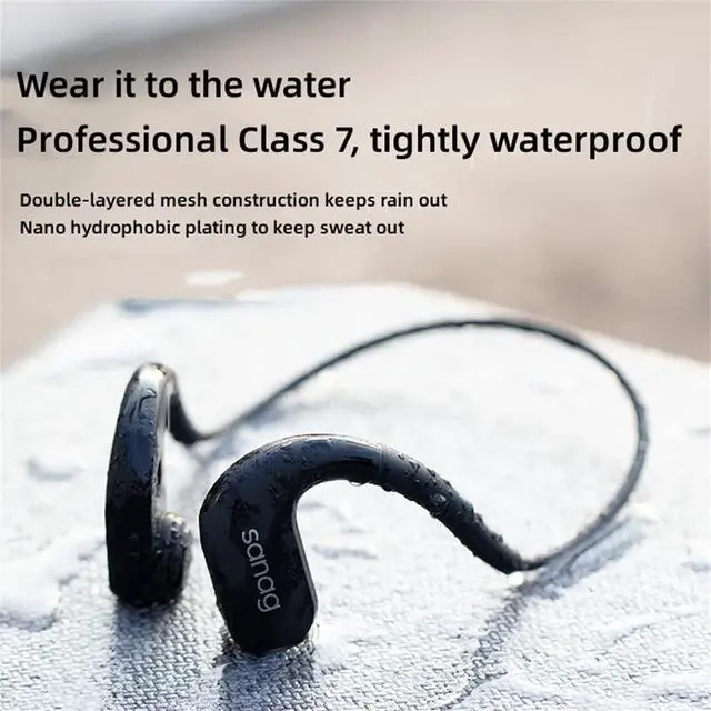 Alt view image 5 of 7 - Sport Lightweight Wireless Headphones, Stereo Surround Music Bone Conduction Earphone, Audio Split Design and Built-in Dual Beam, for Running Hiking Bicycling,Black