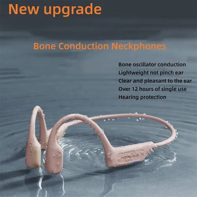 Alt view image 2 of 5 - Open Ear Sports Earphones with Mic, Wireless Bluethooth 5.3 Stereo Inductivv Bone Conduction Earphones, Lightweight and Long Battery Life, for Running Cycling Driving Travel