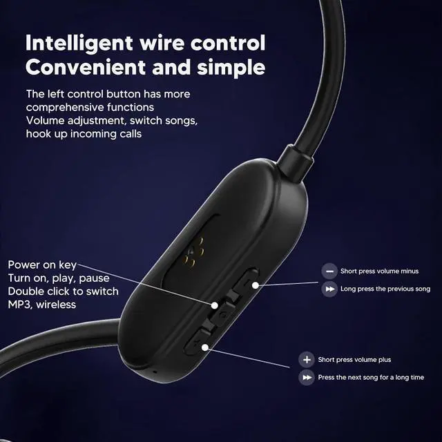 Alt view image 6 of 7 - Septpenta Open Ear Headphones, IPX8 Waterproof Noise Reduction Bluetooth 5.0 Open Ear Bluetooth Sport Headphones, 360 Degree Bendable Without Deformation for Sports Workout Office