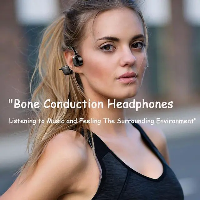 Alt view image 2 of 6 - IKXO Wireless Bone Conduction Headphones with Mic Open Ear Bluetooth Headset Sweat Resistant Earphones Workouts and Running Sport Outdoor Working Gym Running Hiking Cycling Headphones