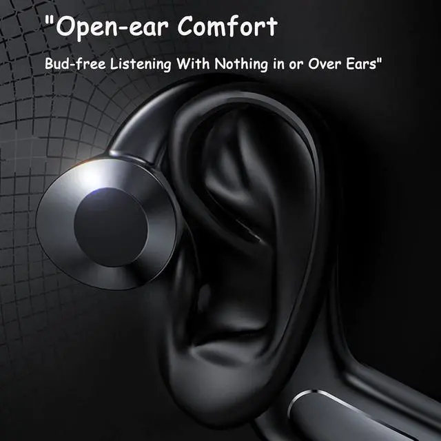 Alt view image 3 of 6 - IKXO Wireless Bone Conduction Headphones with Mic Open Ear Bluetooth Headset Sweat Resistant Earphones Workouts and Running Sport Outdoor Working Gym Running Hiking Cycling Headphones