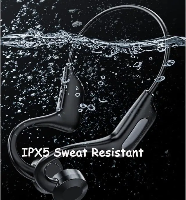 Alt view image 5 of 6 - IKXO Wireless Bone Conduction Headphones with Mic Open Ear Bluetooth Headset Sweat Resistant Earphones Workouts and Running Sport Outdoor Working Gym Running Hiking Cycling Headphones