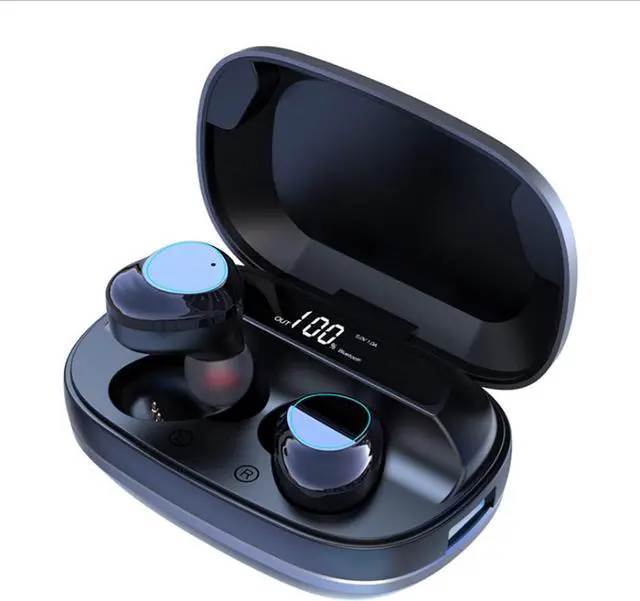 Main image of IKXO Bluetooth Headset Sports Waterproof in-Ear Binaural Mini Noise-Canceling Charging Case Digital LED Intelligence Display Wireless Music Incoming Sound Quality of The Calls Sweat Rain(Grey)