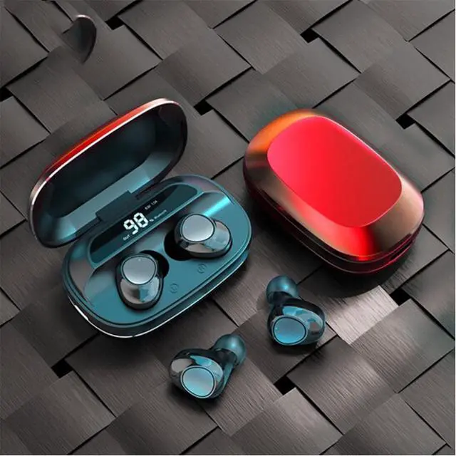 Alt view image 6 of 7 - IKXO Bluetooth Headset Sports Waterproof in-Ear Binaural Mini Noise-Canceling Charging Case Digital LED Intelligence Display Wireless Music Incoming Sound Quality of The Calls Sweat Rain(Grey)